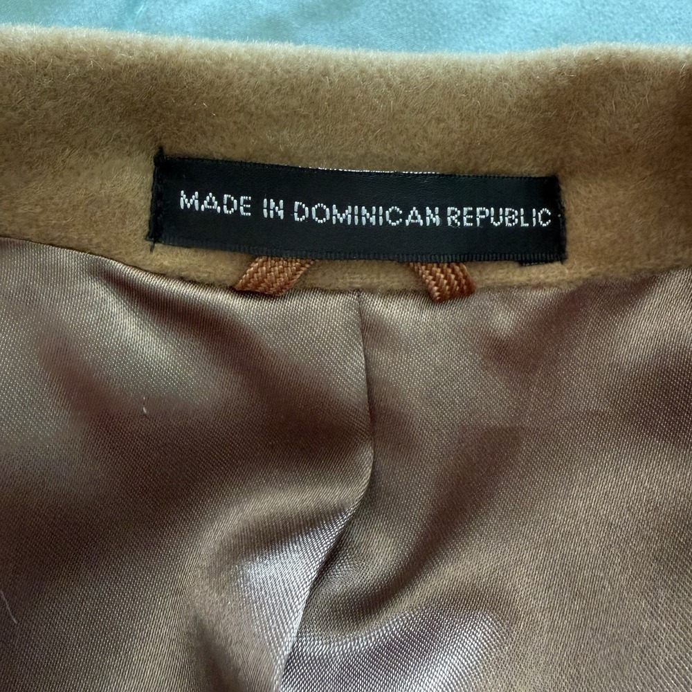Vintage Stafford Camel Long Overcoat Men's 44R Business Professional 90s - Picture 6 of 13